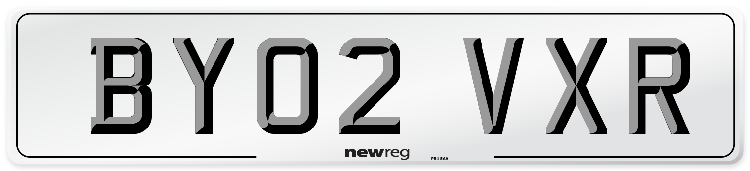 BY02 VXR Number Plate from New Reg